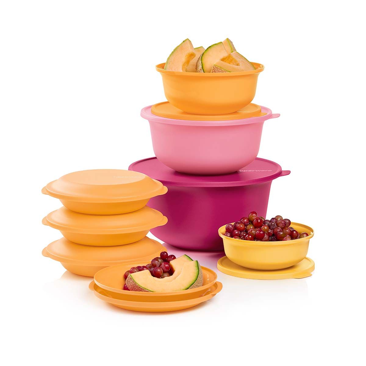 Tupperware Aloha Home Serving Collection Orange Plates and Bowls | PZS016428