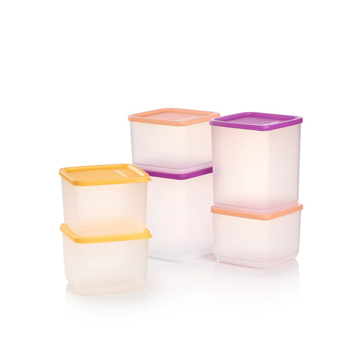 Tupperware Basic Bright Square 6-pc. Set Wild Mulberry Refrigerator Storage | ASU681479