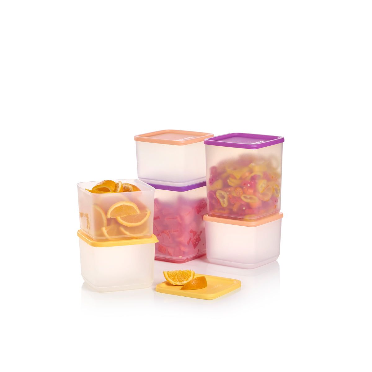 Tupperware Basic Bright Square 6-pc. Set Wild Mulberry Refrigerator Storage | ASU681479