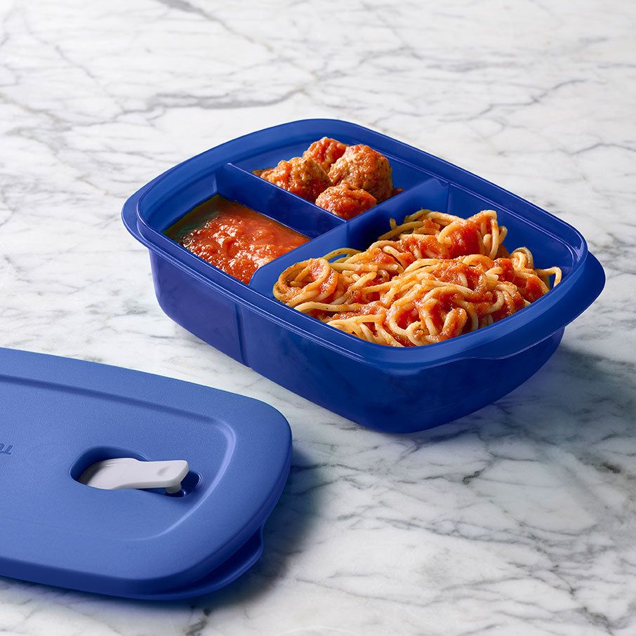 Tupperware Crystalwave 4-pc. Rectangular Set Blue Microwave Reheatable | CSW834297