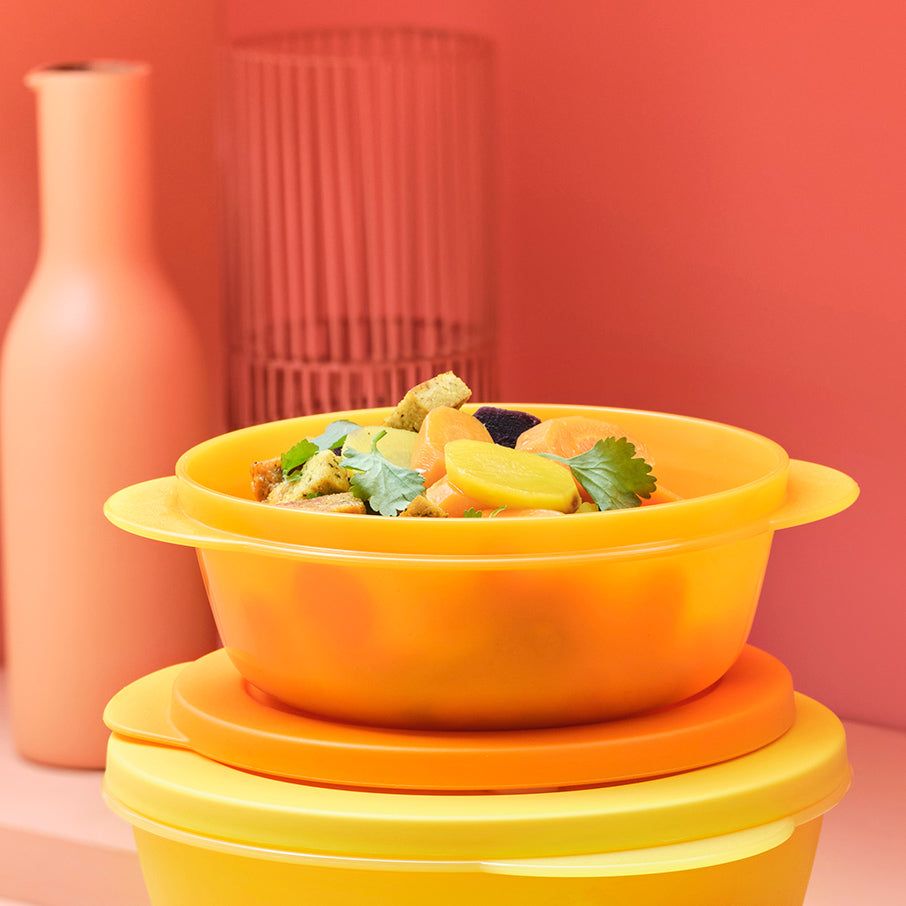 Tupperware Crystalwave Plus 2-cup/560 Ml Round Papaya Lunch and Snacks | UJQ871645