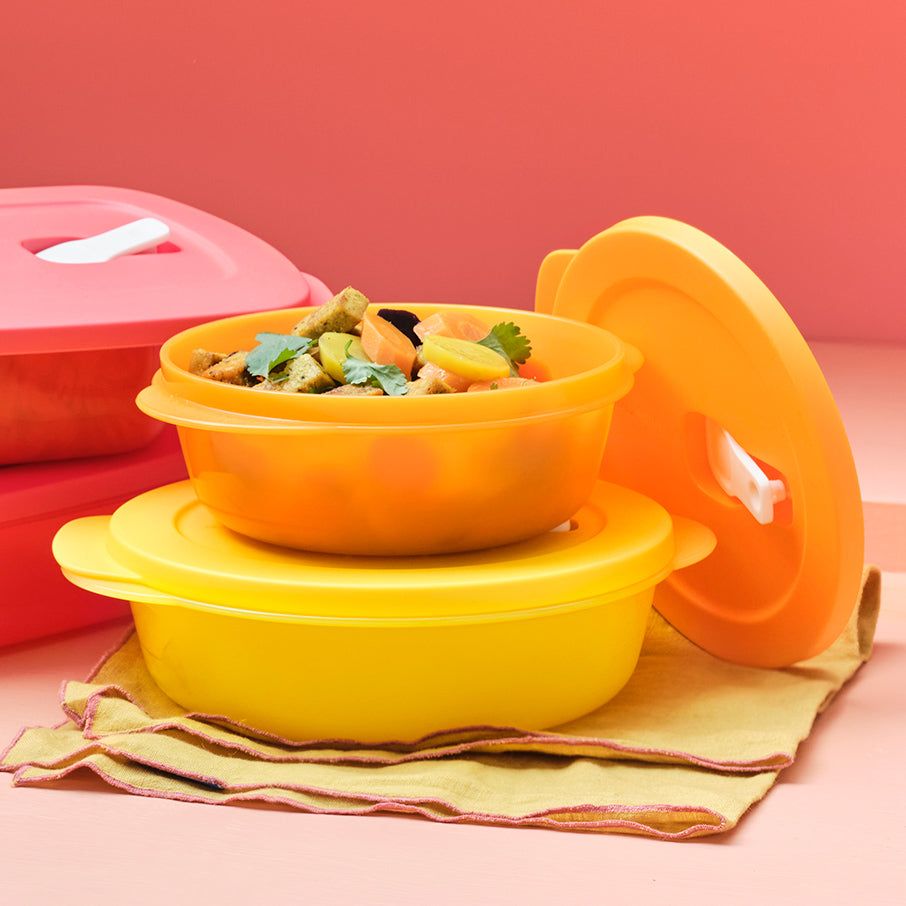 Tupperware Crystalwave Plus 2-cup/560 Ml Round Papaya Lunch and Snacks | UJQ871645