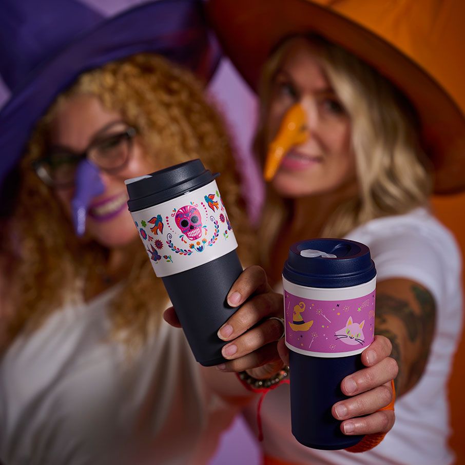 Tupperware Dia De Los Muertos Eco To-go Cup Black Thermal Drinkware | AZG783065