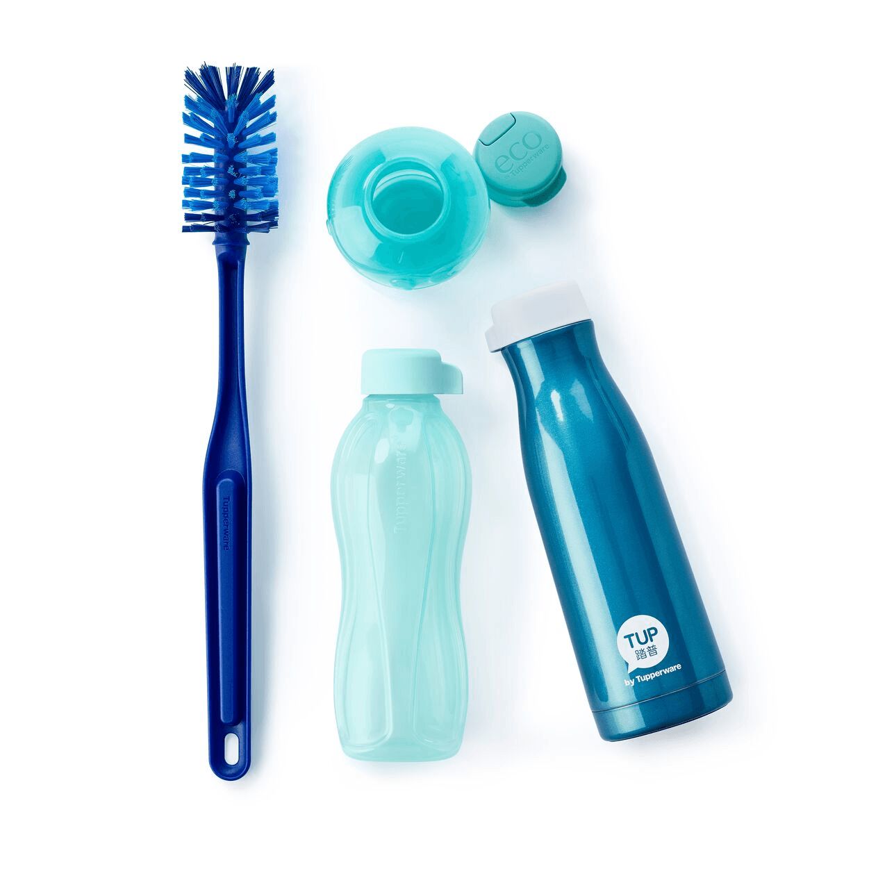 Tupperware Eco Bottle Brush Blue Waterflessen | LRI256741