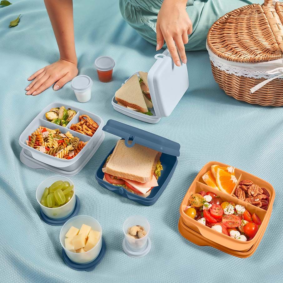 Tupperware Eco+ Sandwich Keepers White / Blue Lunch and Snacks | VEP516024