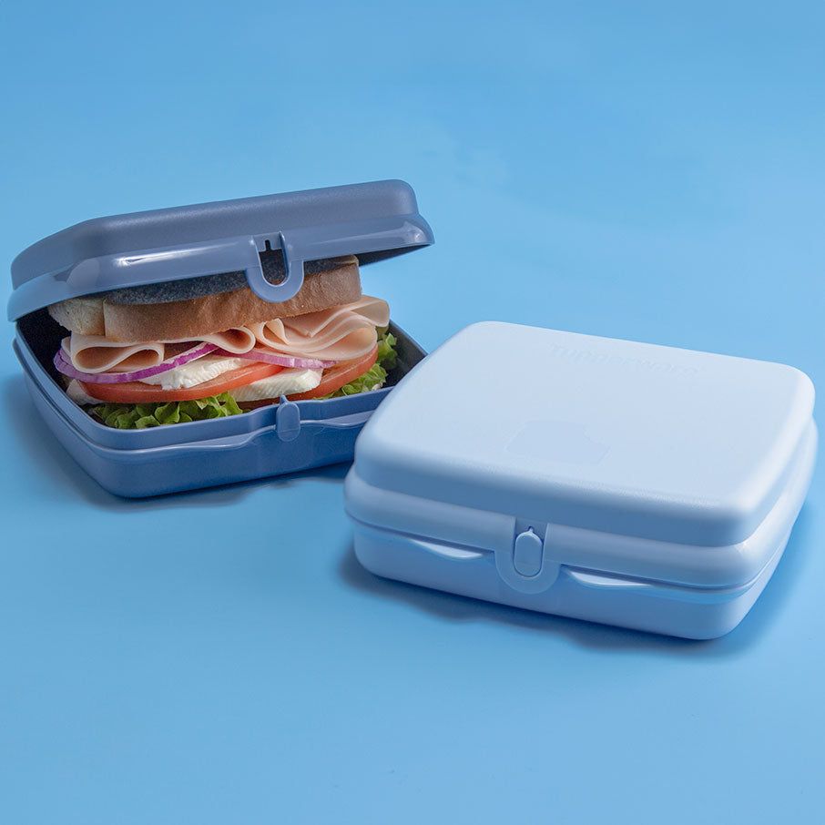 Tupperware Eco+ Sandwich Keepers White / Blue Lunch and Snacks | VEP516024