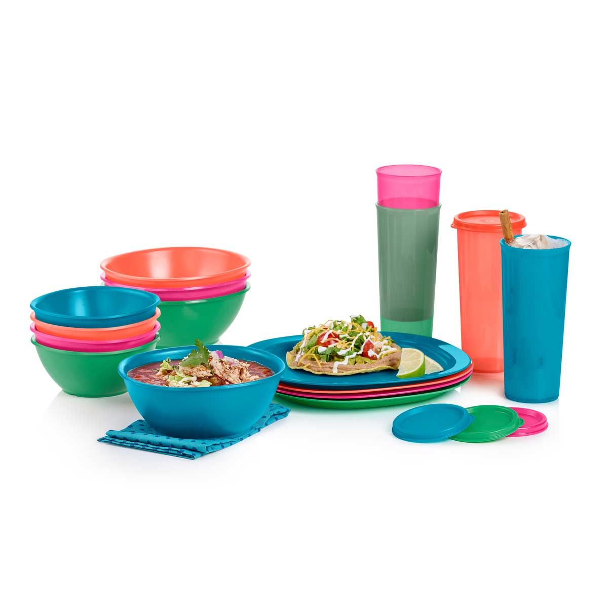 Tupperware Everyday 16-pc. Serving Set Plates and Bowls | VEA710845