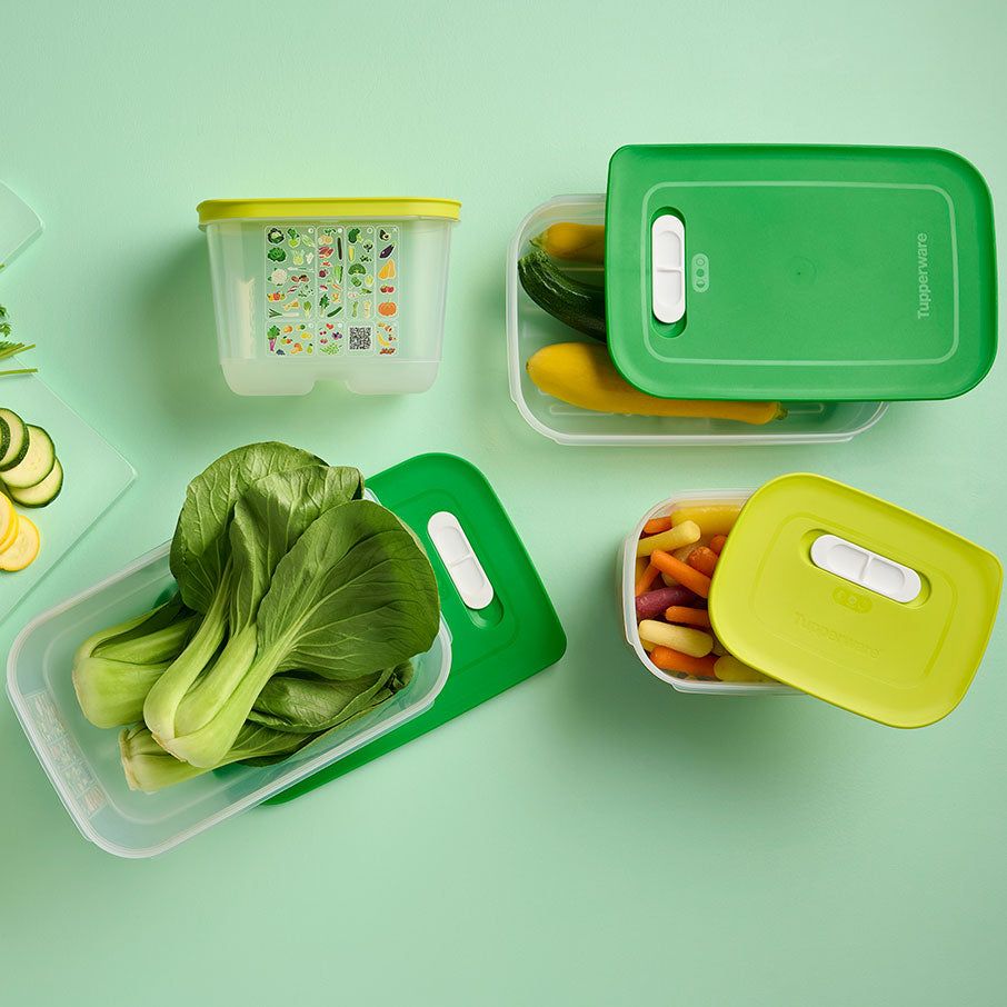 Tupperware Fridgesmart 4-pc. Starter Set Green / Deep Refrigerator Storage | VFZ495087