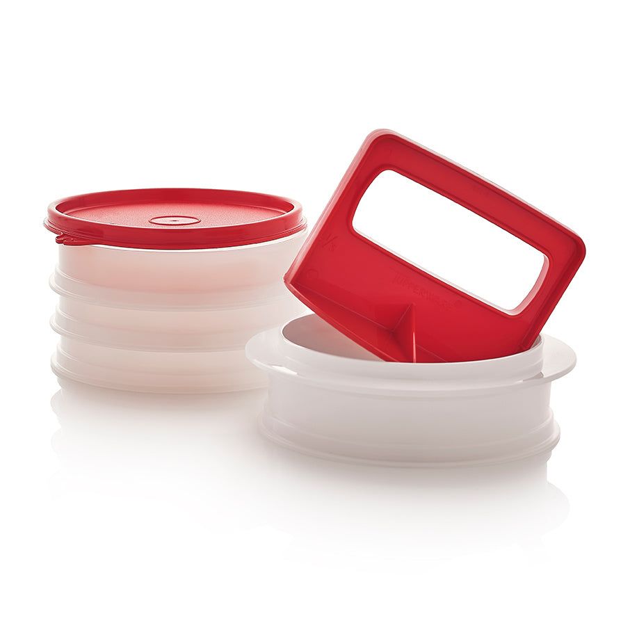 Tupperware Hamburger Press & Keepers Set Freezer Storage | QIT627051