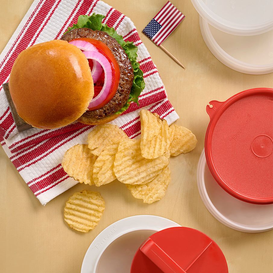 Tupperware Hamburger Press & Keepers Set Freezer Storage | QIT627051