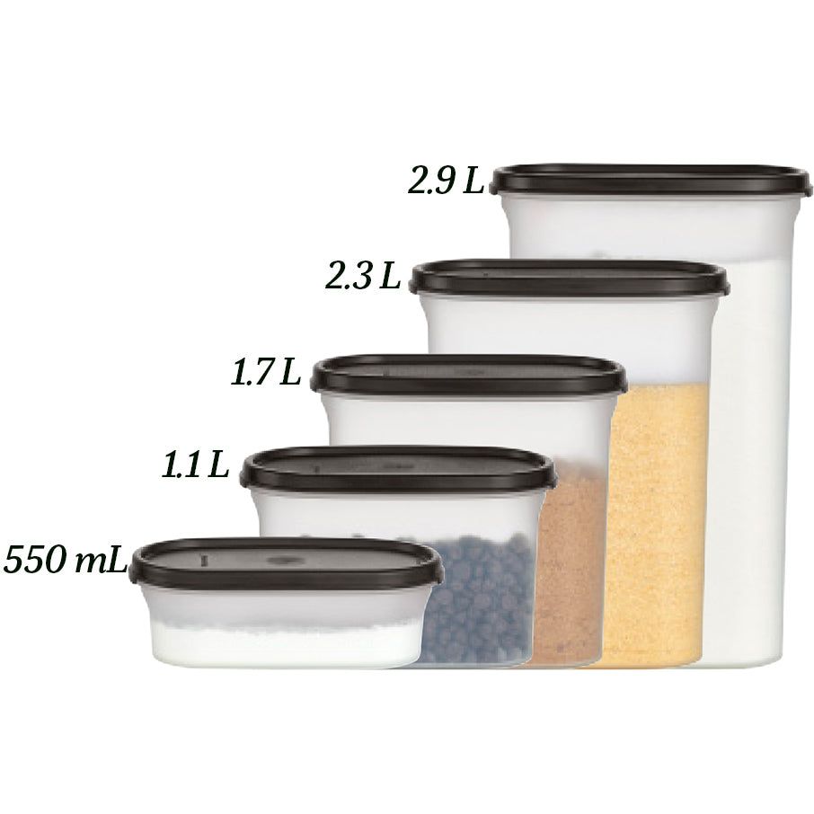 Tupperware Modular Mates Oval 1 Black Dry Storage | JVB798346