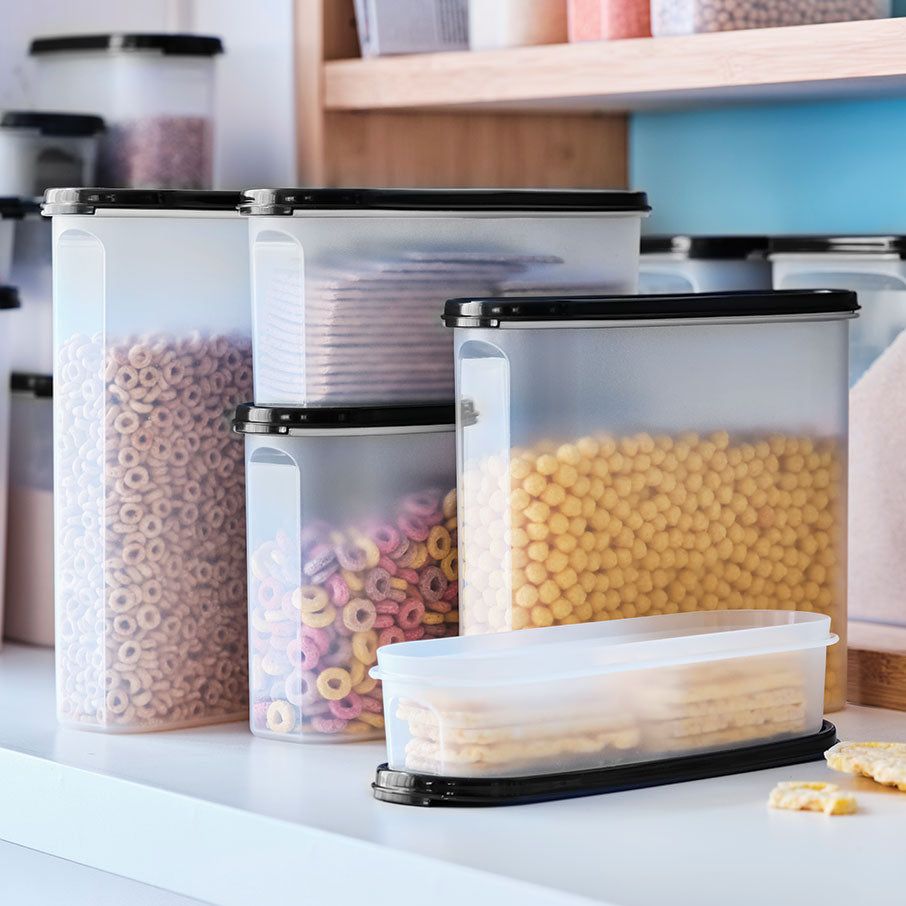 Tupperware Modular Mates Super Oval & Rectangular Set Black Dry Storage | VBY395204