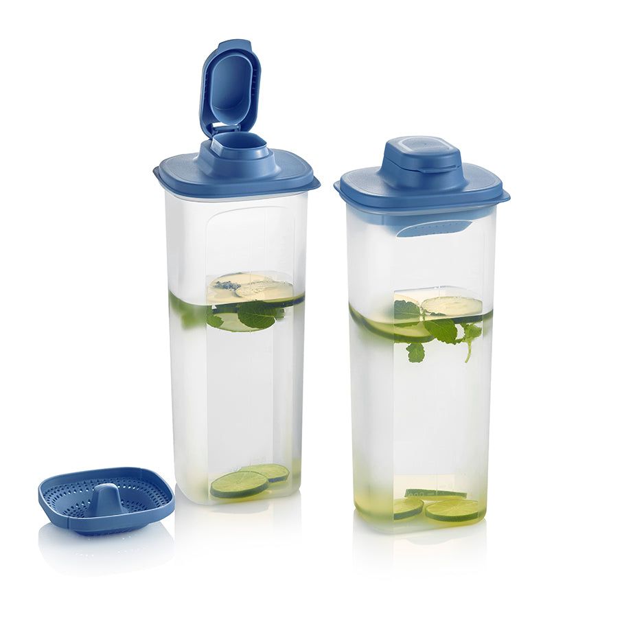 Tupperware Slim Line Pitcher With Strainer Set Dragonfly Refrigerator Storage | LEM264193