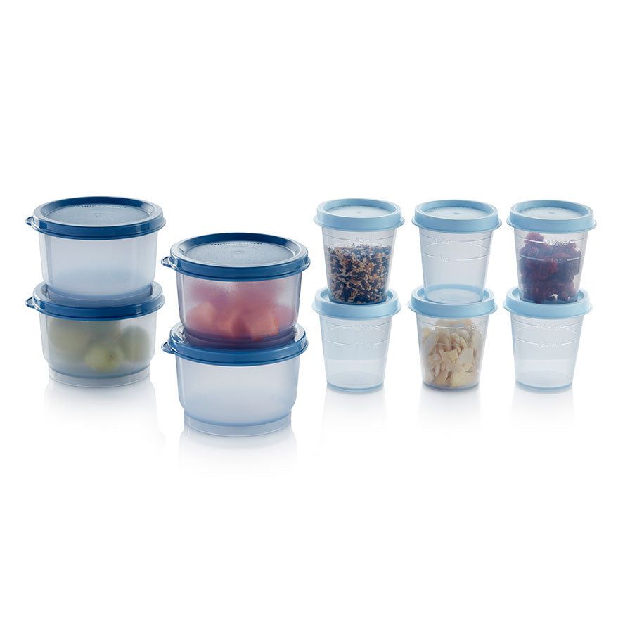 Tupperware Super Snack 10-pc. Set White / Blue / Light Lunch and Snacks | WDN428513