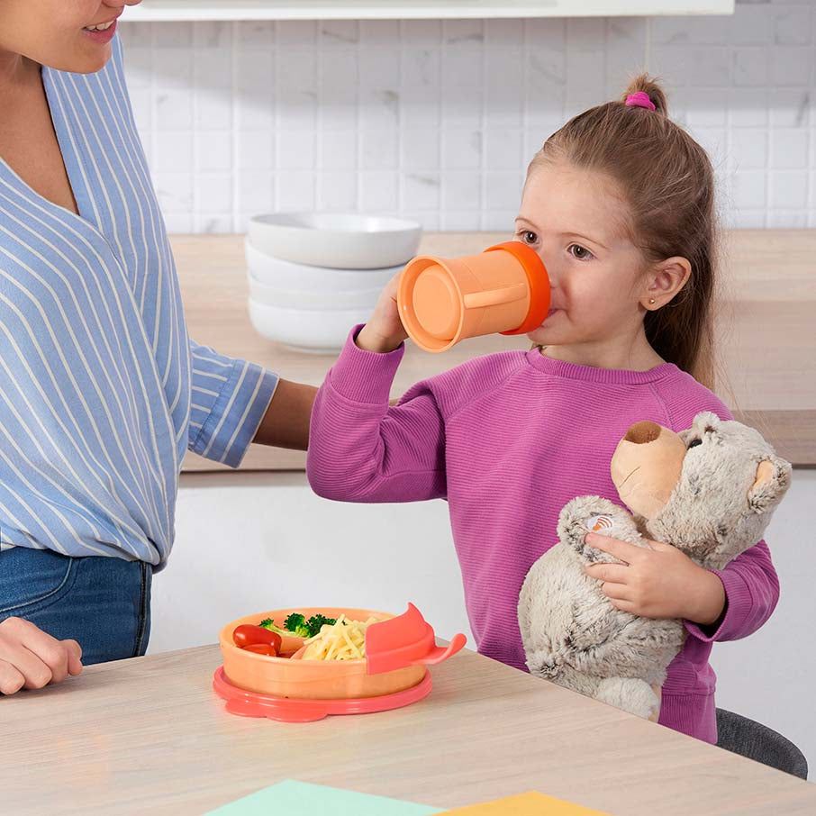 Tupperware Tupperkids Feeding Set Coral / Orange Plates and Bowls | PVY789256