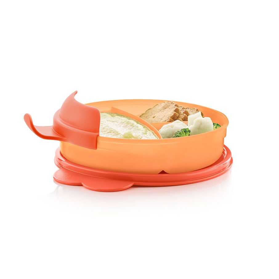 Tupperware Tupperkids Feeding Set Coral / Orange Plates and Bowls | PVY789256